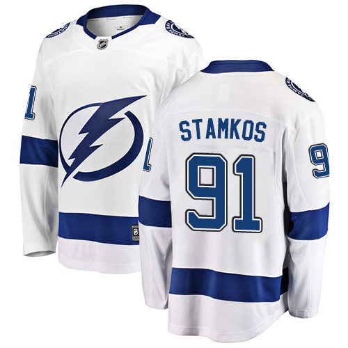 Herren Tampa Bay Lightning Eishockey Trikot Steven Stamkos #91 Breakaway Weiß Fanatics Branded Auswärts